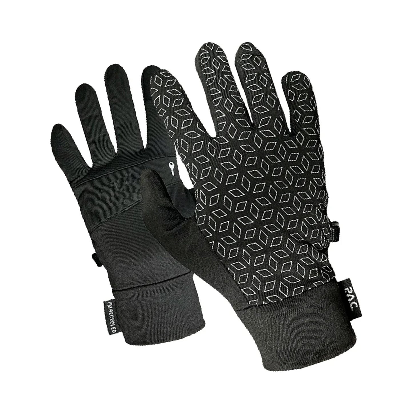 P.A.C. Recycled Running Reflective Running Gloves-Black P.A.C. Recycled Running Reflective Running Gloves-Black