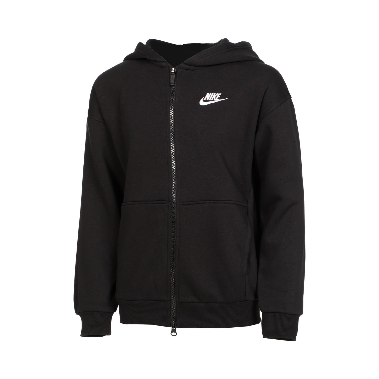Nike Club Oversized Fleece Zip Hoodie Girls - black,