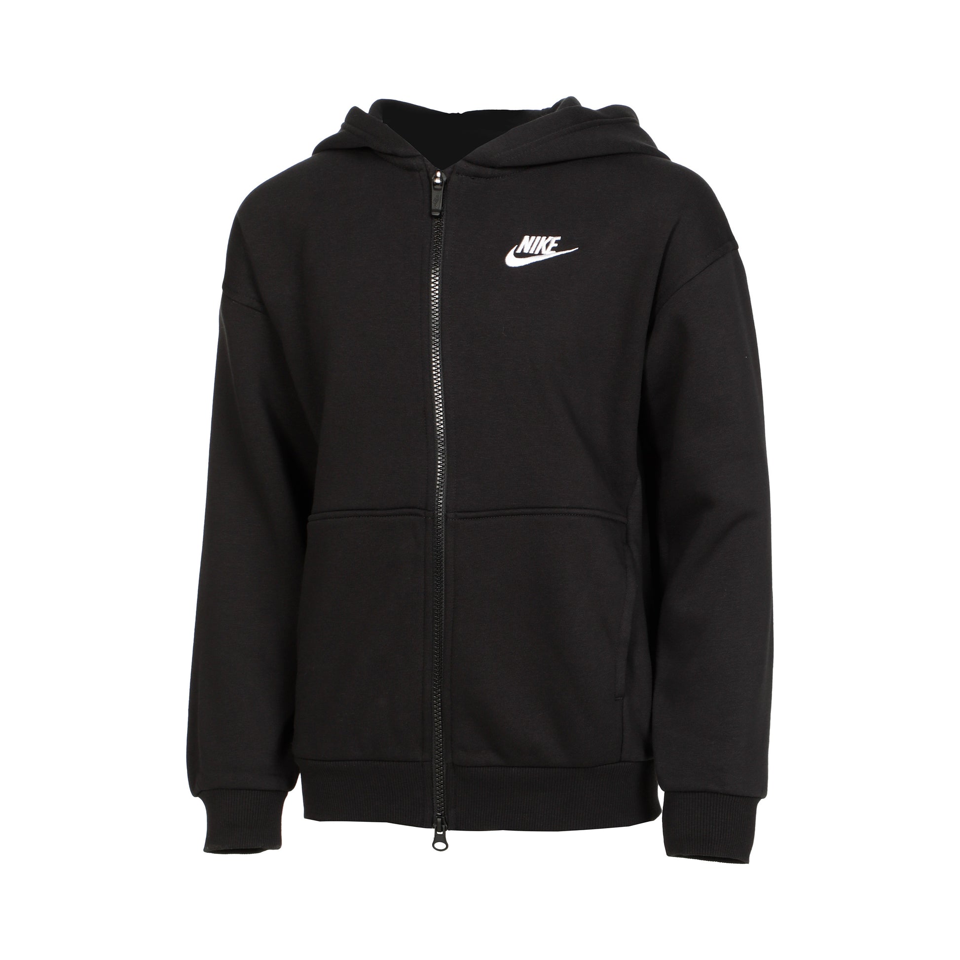 Nike Club Oversized Fleece Zip Hoodie Girls - black,