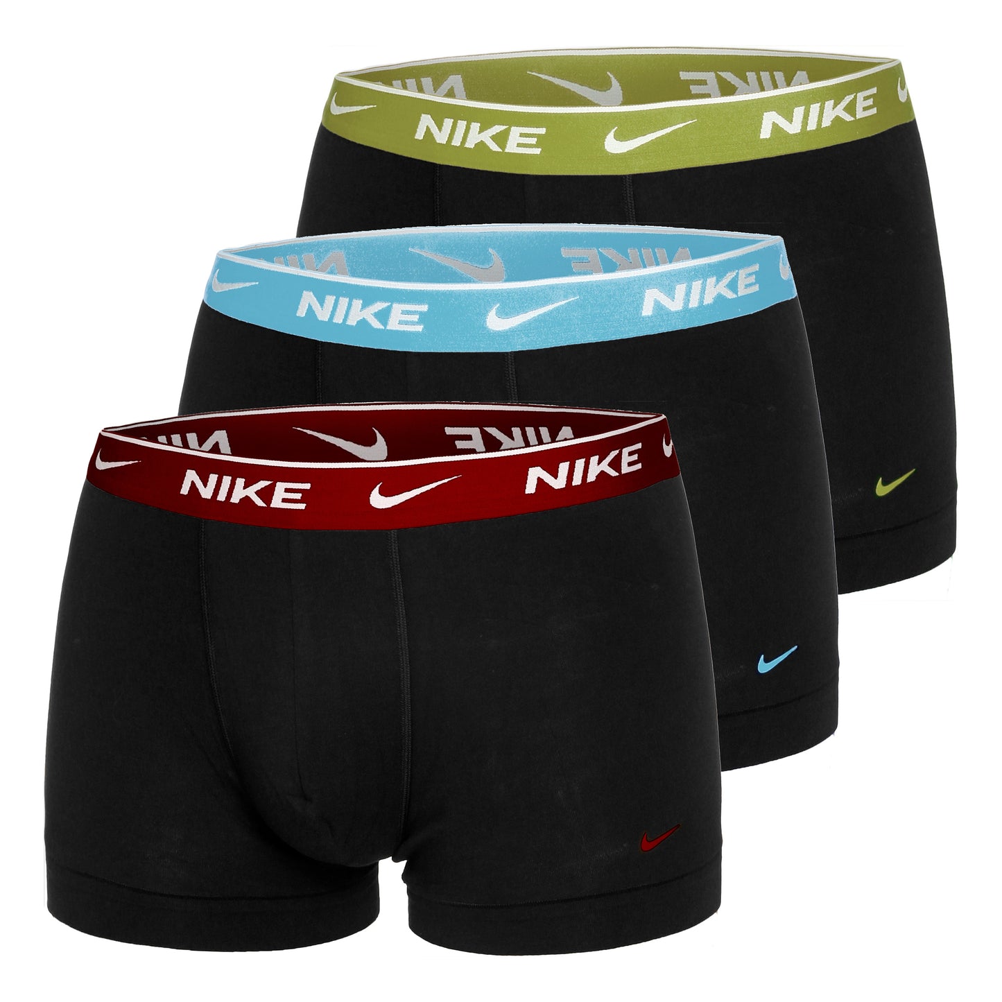 Nike Everyday Stretch Trunk Boxer shorts 3 Pack Men - black, light green
