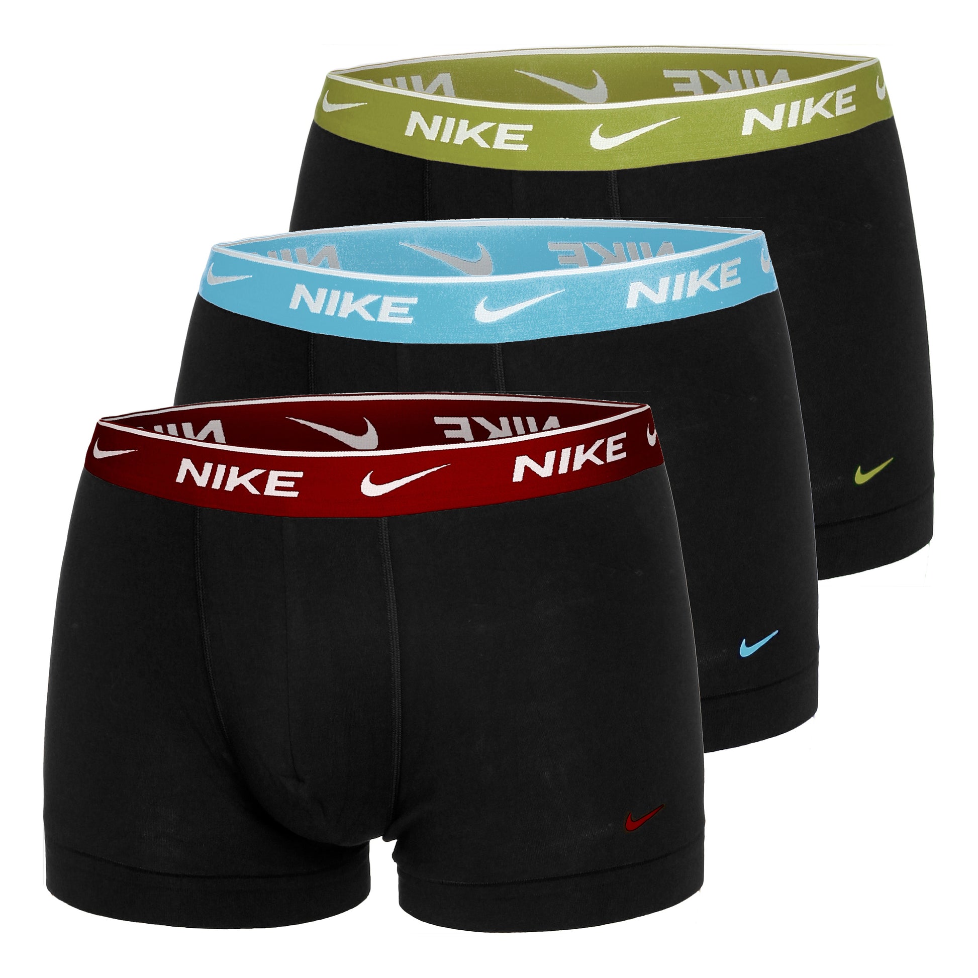 Nike Everyday Stretch Trunk Boxer shorts 3 Pack Men - black, light green