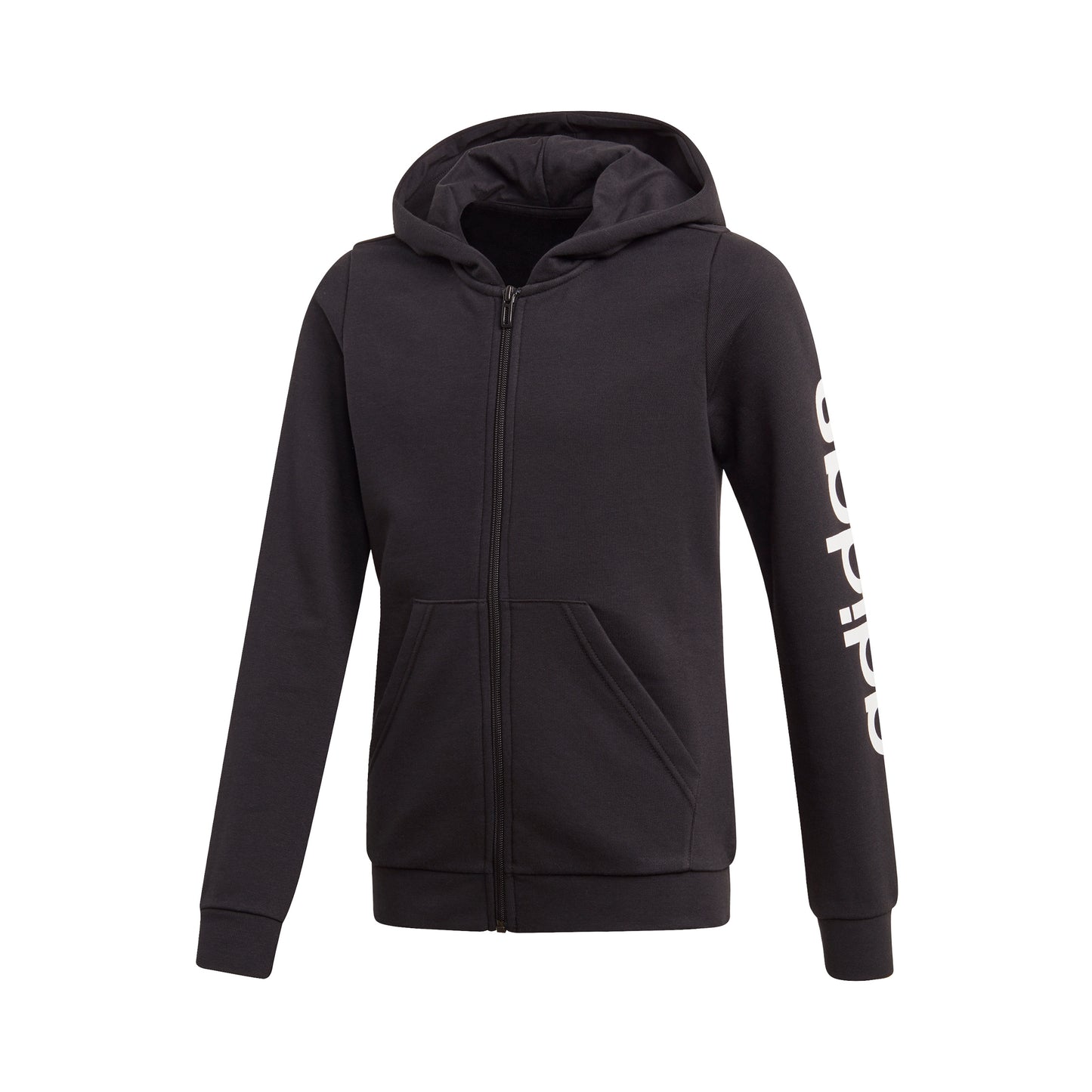 adidas Linear Zip Hoodie Girls - black, white
