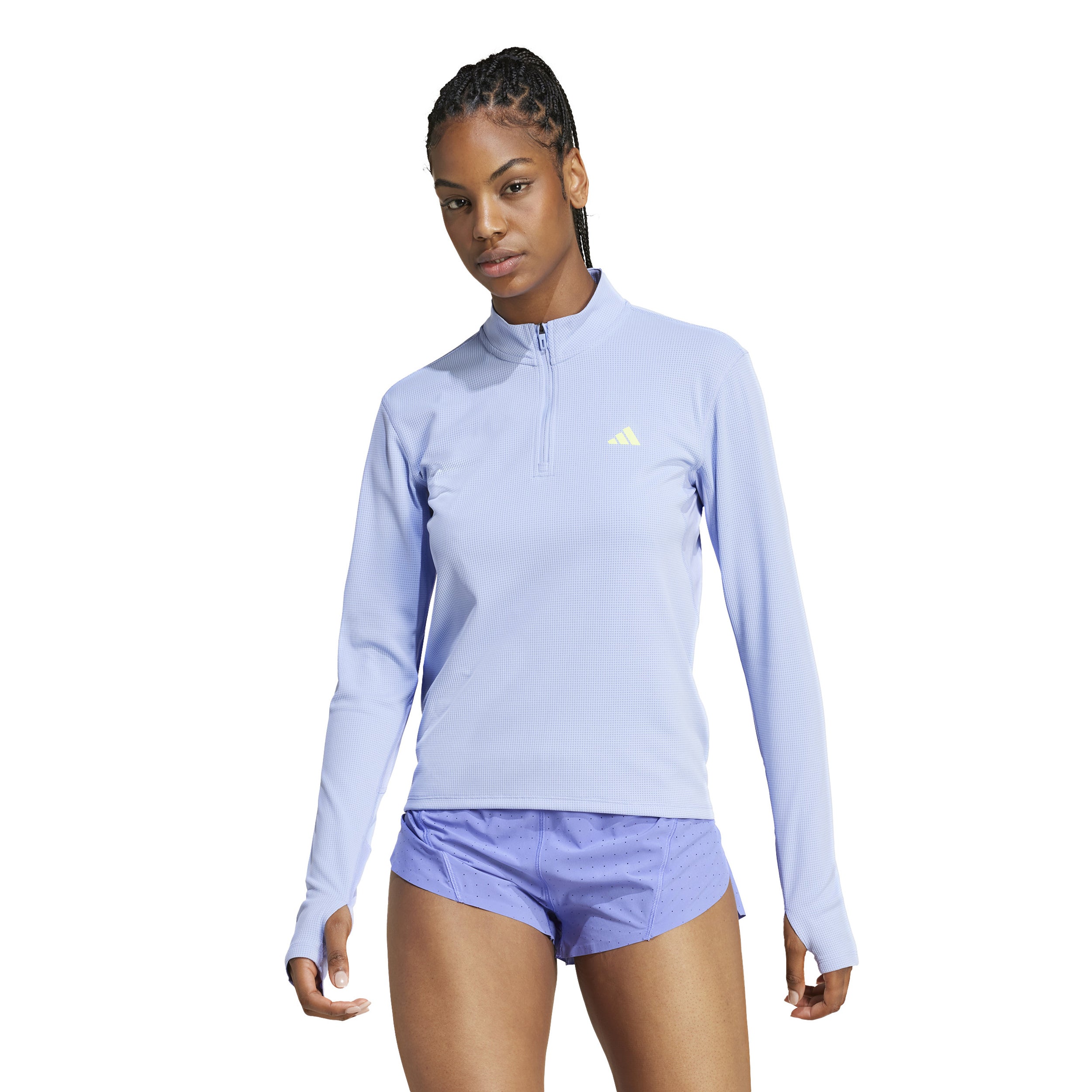 Adizero 1/4 Zip Running Shirt Women-Light Blue | Running Point