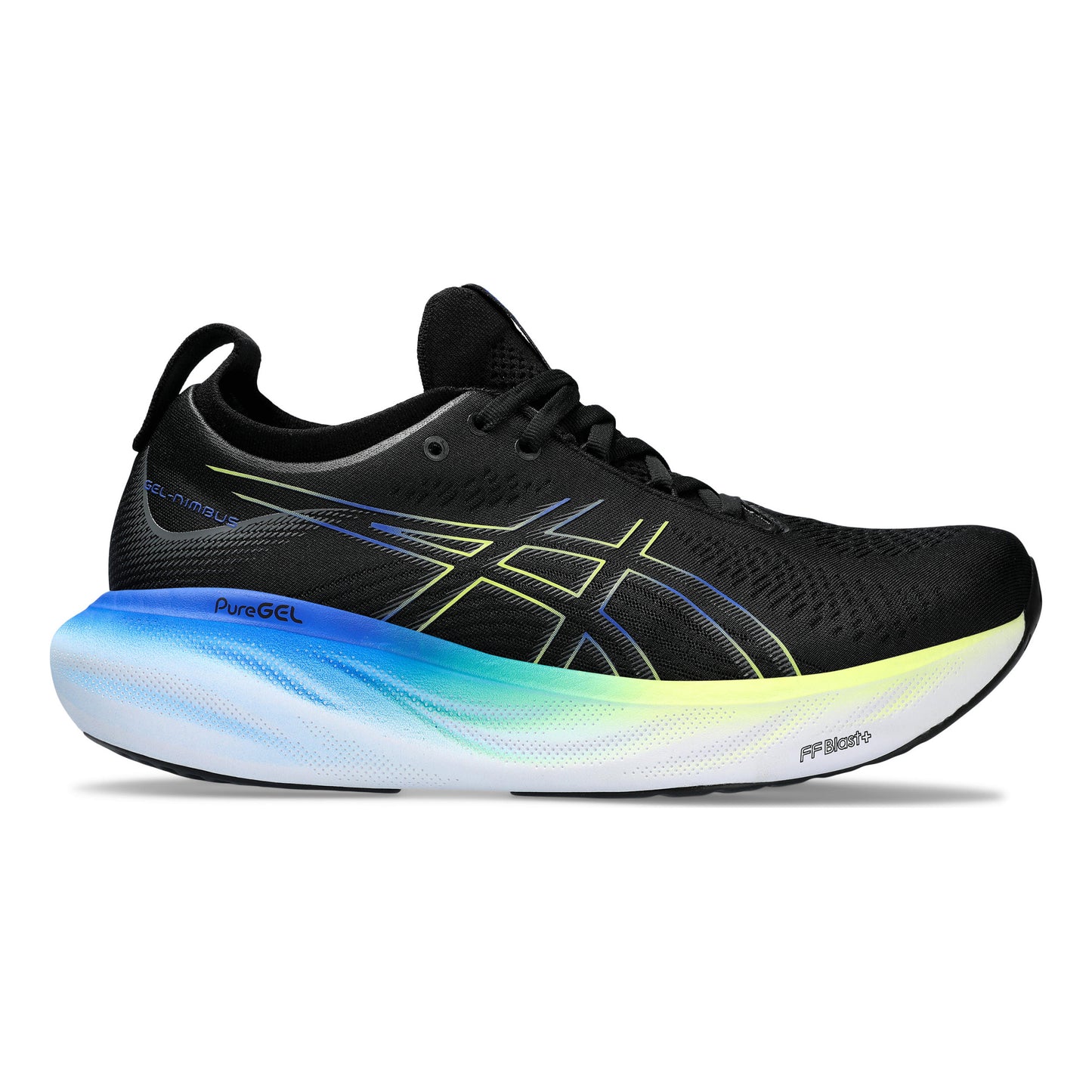 ASICS Gel-Nimbus 25 Neutral running shoe Men - black, neon yellow