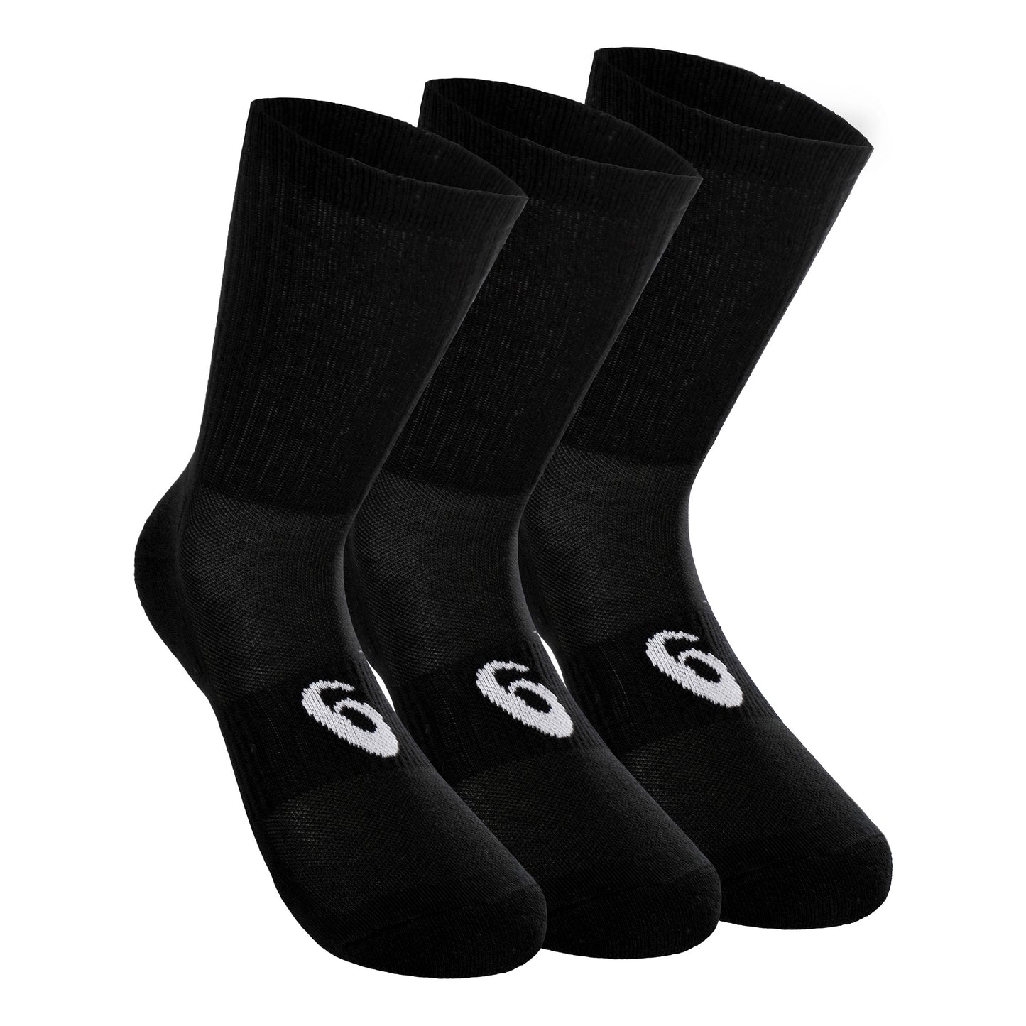 ASICS Crew Sports Socks 3 Pack-Black,White