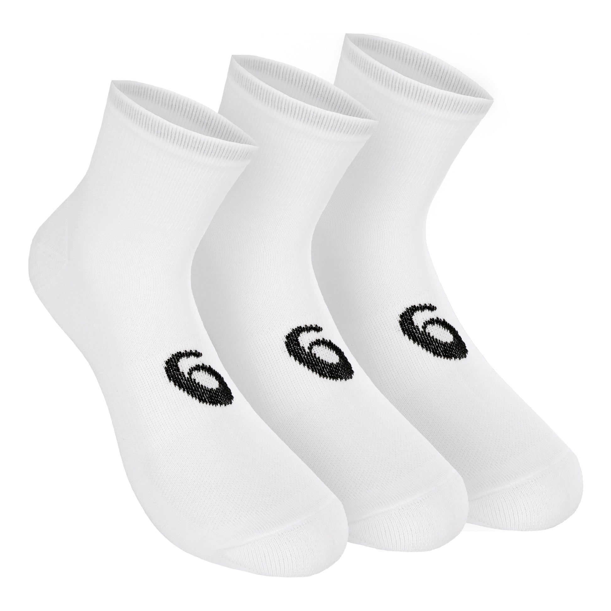 ASICS Quarter Sports Socks 3 Pack-White,Black