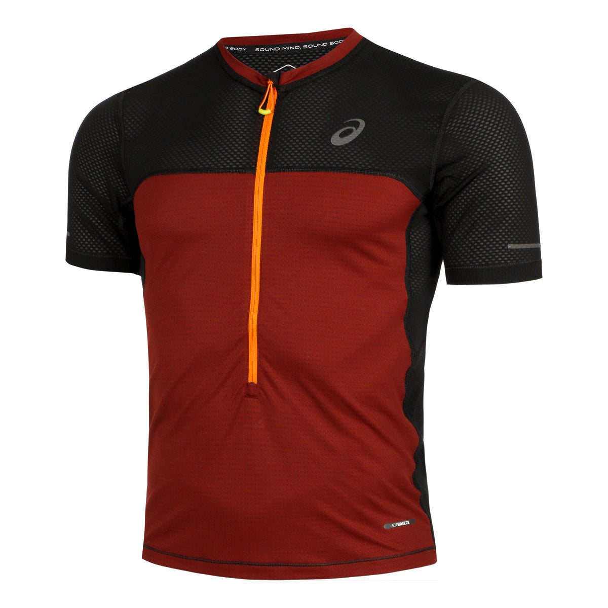 ASICS Fujitrail Running shirt Men - dark red, black