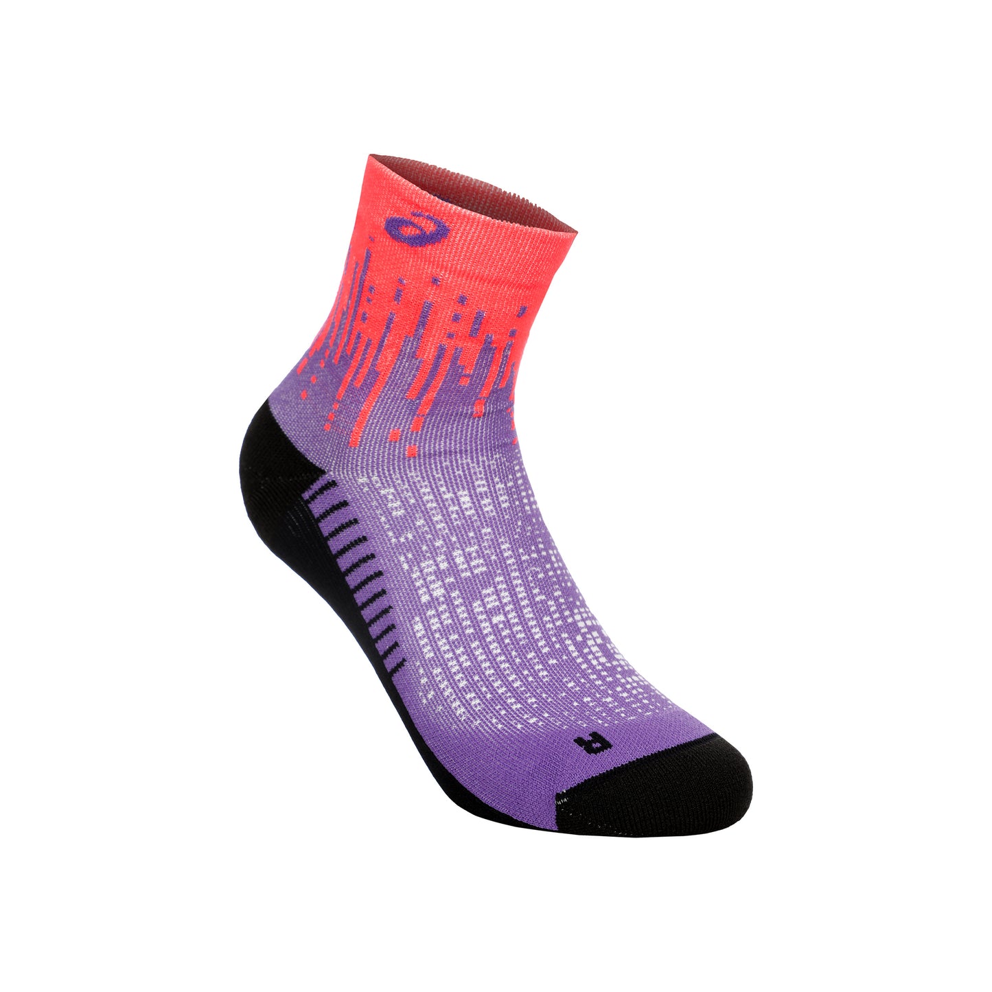 ASICS Performance Run Quarter Running Socks-Red,Violet