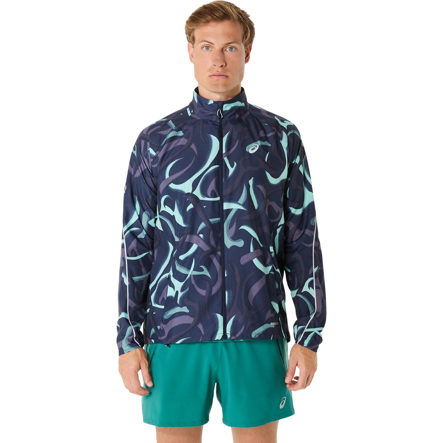 ASICS Road Lite-Show Running Jacket Men-Dark Blue,Multicoloured