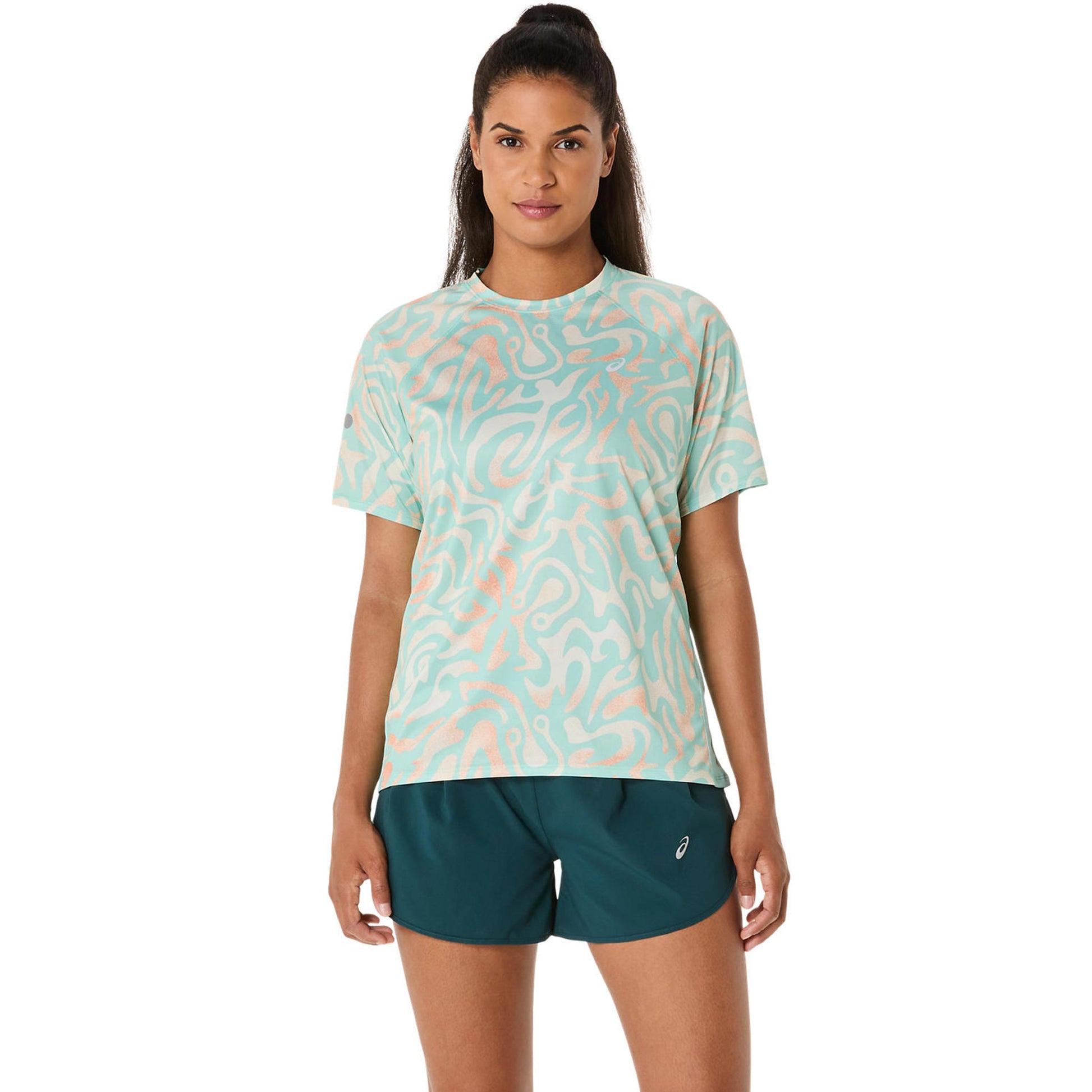 ASICS Road Lite-Show Running Shirt Women-Mint,Multicoloured