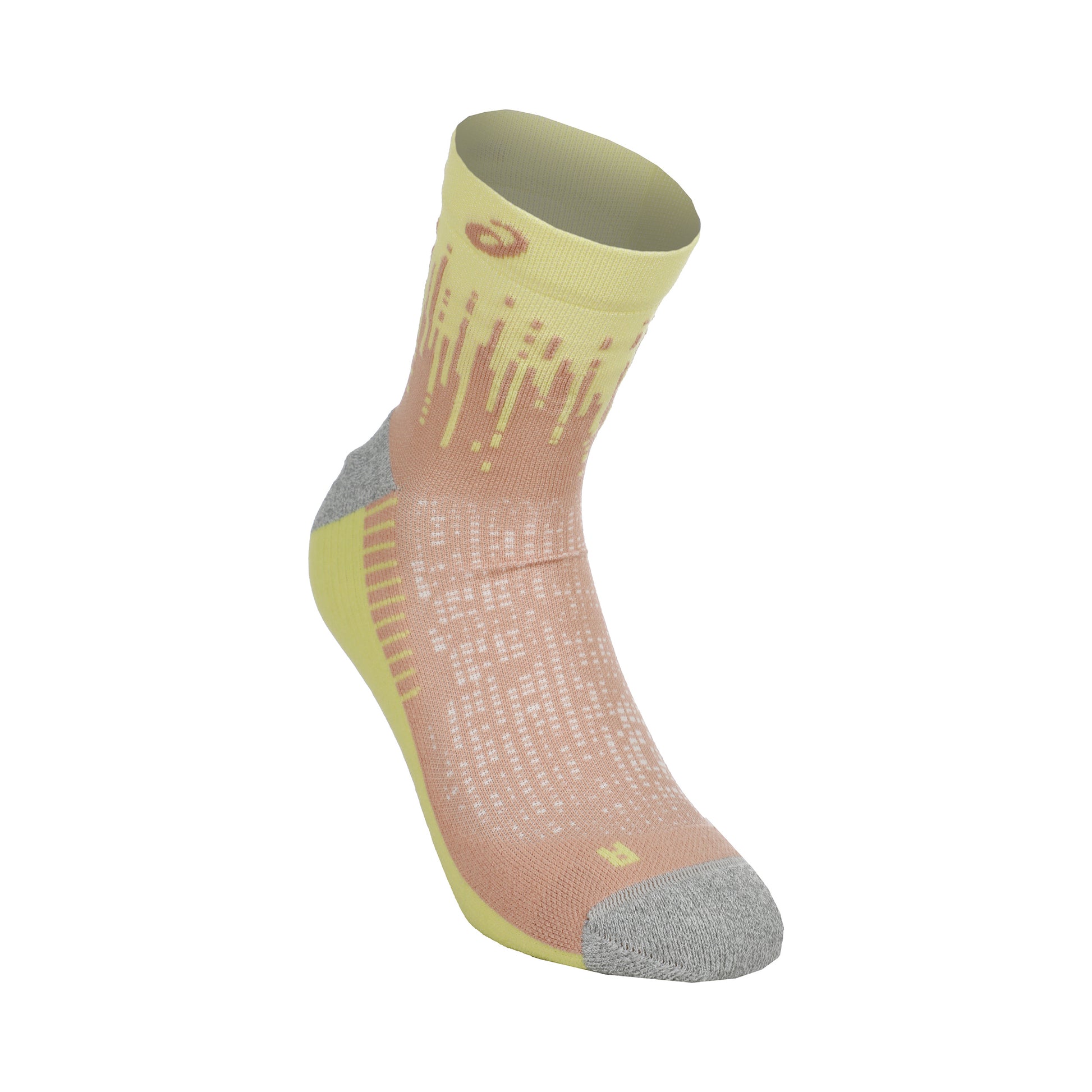 ASICS Performance Run Quarter Running Socks-Mauve,Yellow