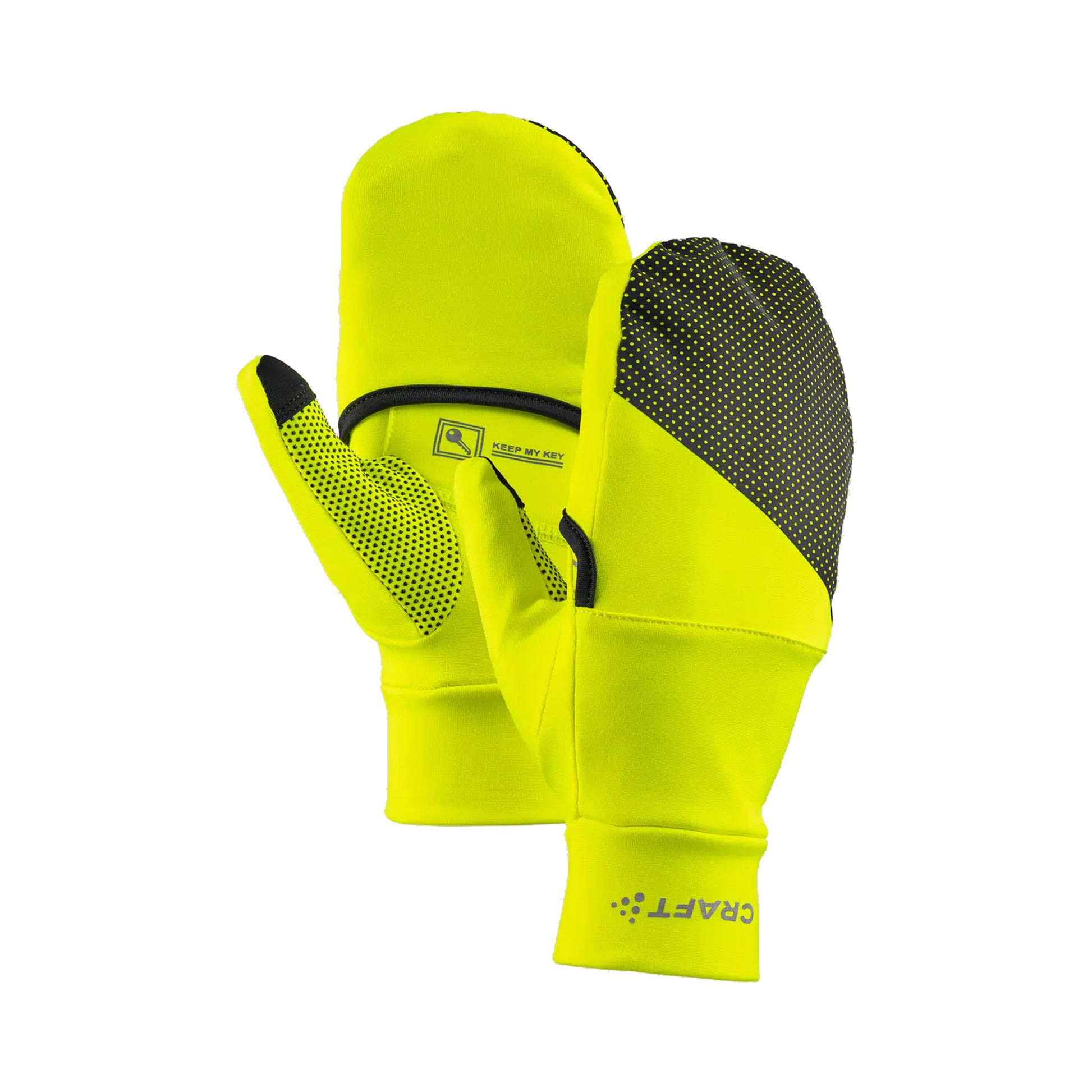 Craft ADV Lumen Fleece Hybrid Running Gloves-Neon Green