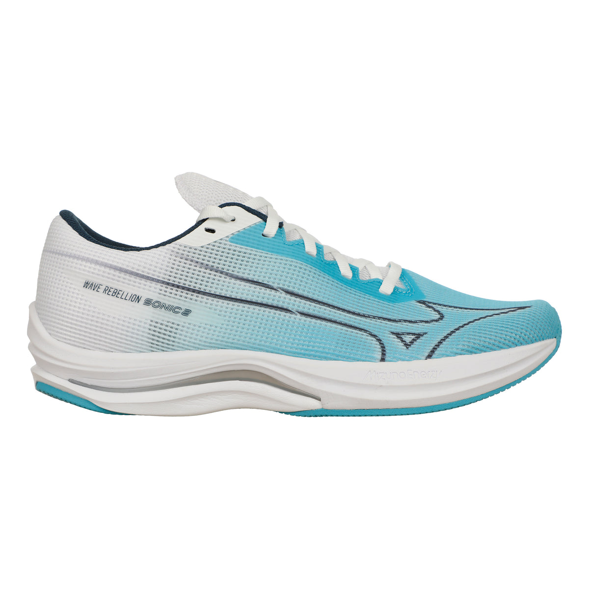 Mizuno Wave Rebellion Sonic 2 Competition Running Shoe Women-Turquoise,White