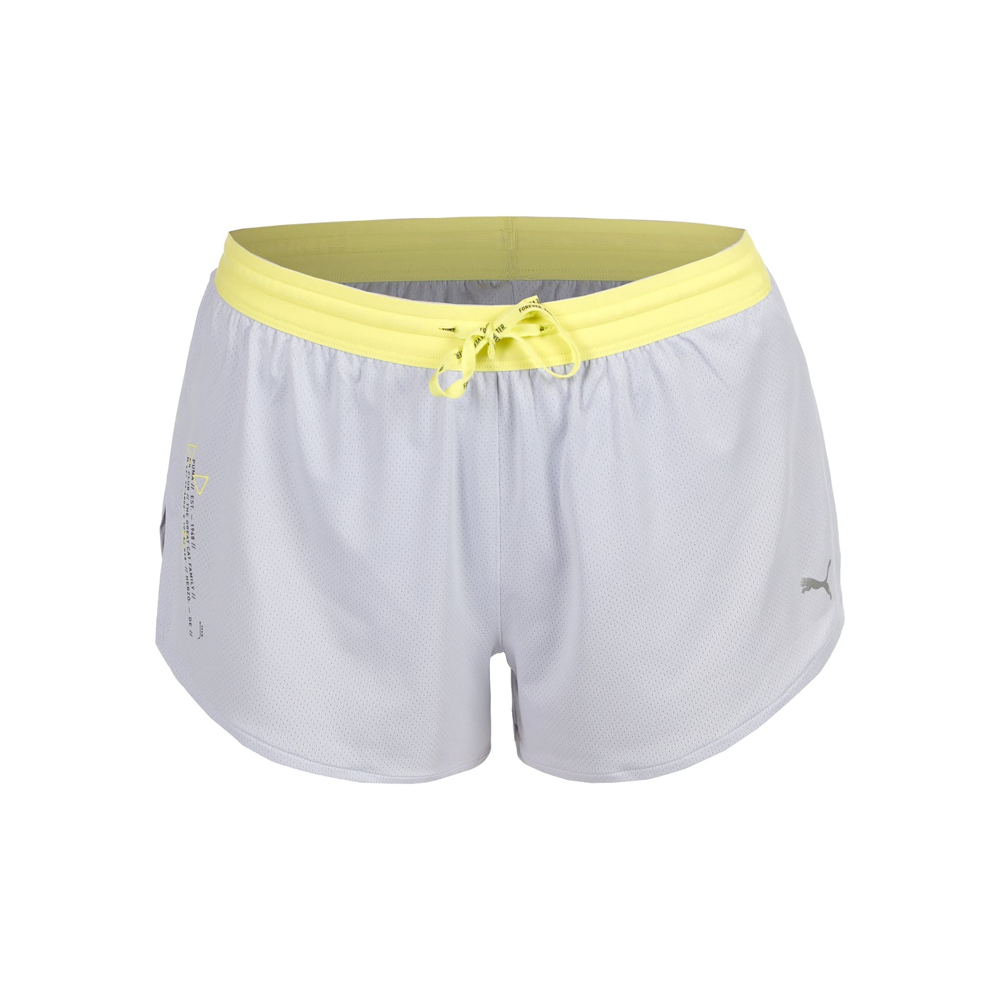 Puma Knit 3in Split Running Shorts Women-Lightgrey,Yellow