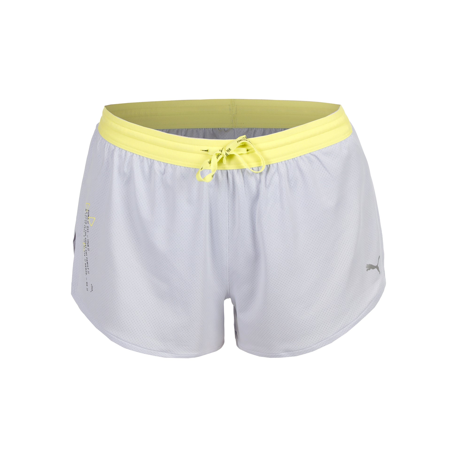 Puma Knit 3in Split Running Shorts Women-Lightgrey,Yellow