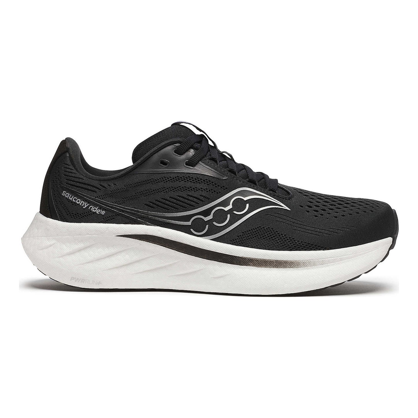 Saucony Ride 18 Neutral Running Shoe Women-Black,White