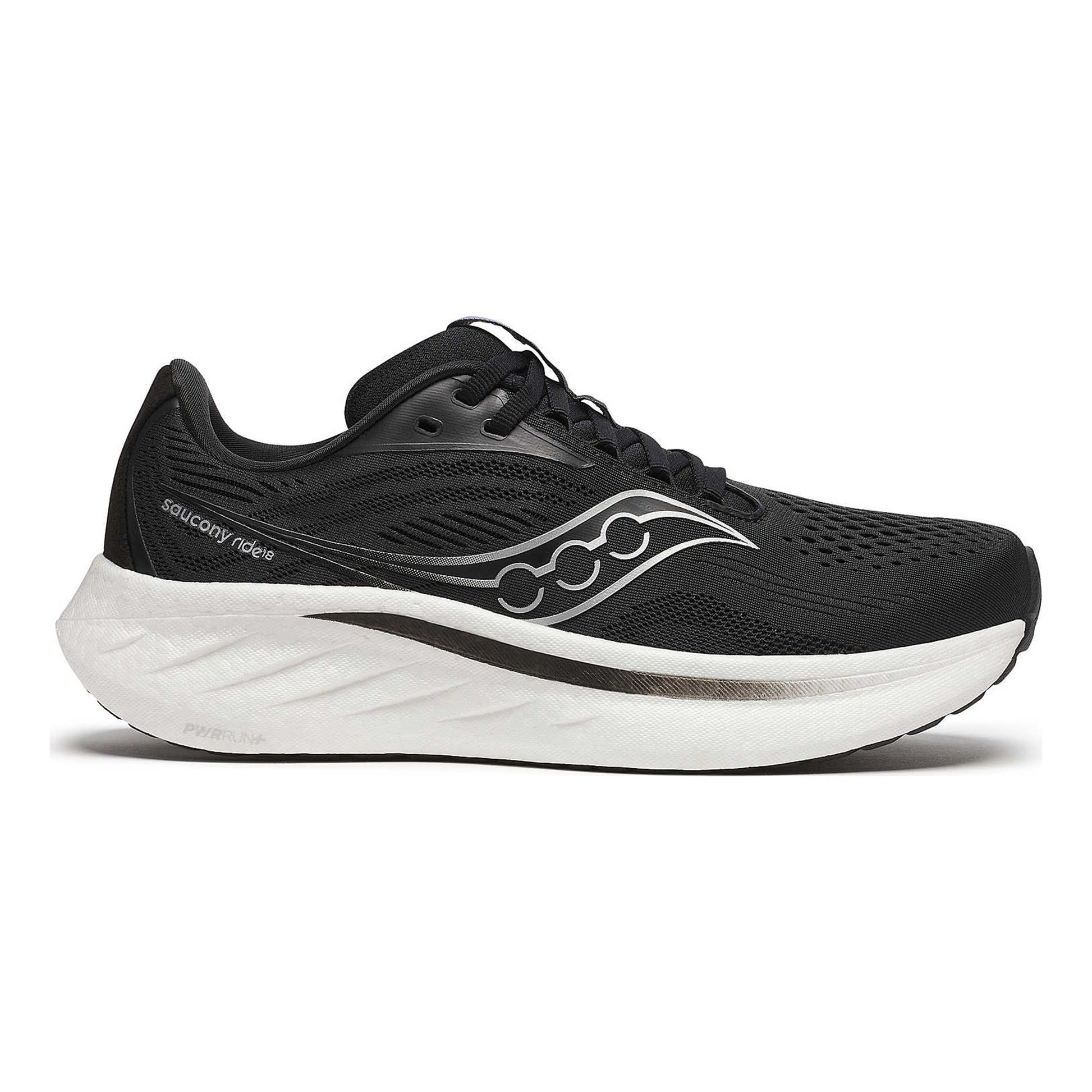 Saucony Ride 18 Neutral Running Shoe Women-Black,White