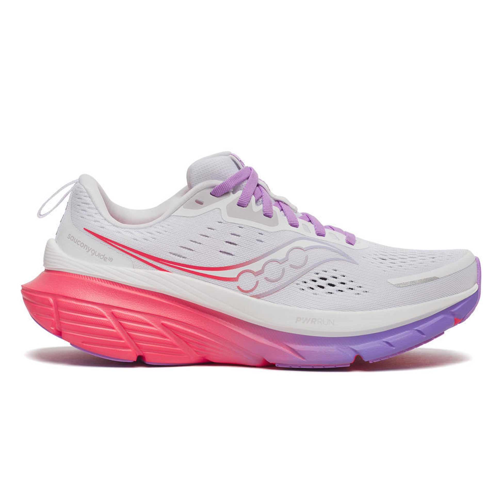 Saucony Guide 18 Stability Running Shoe Women-White,Pink