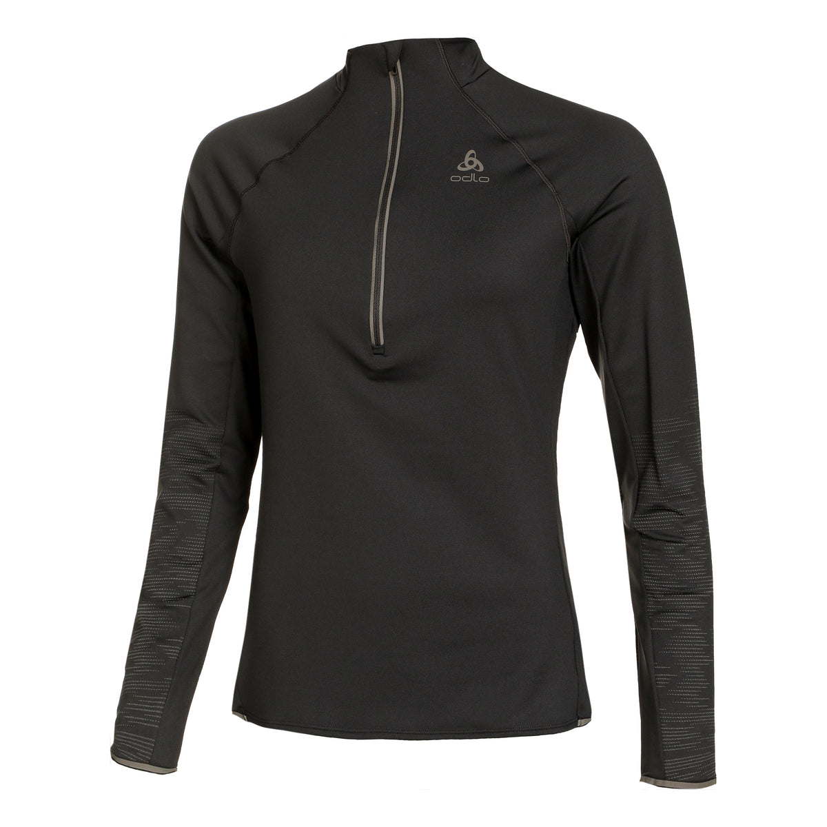 Odlo Zeroweight Ceramiwarm Reflective Mid Layer Half-Zip Running Top Women-Black