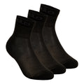 Quarter Active Sports Socks 3 Pack-Black