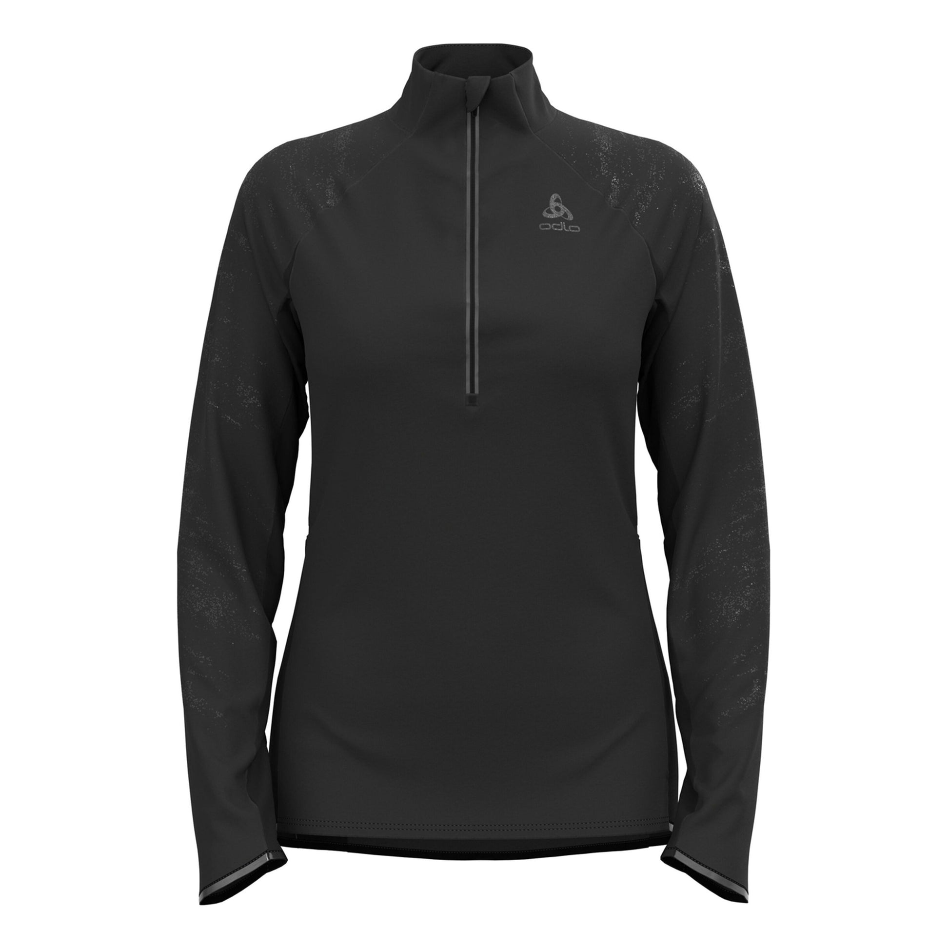 Odlo Zeroweight Ceramiwarm Reflective Mid Layer Half-Zip Running Top Women-Black