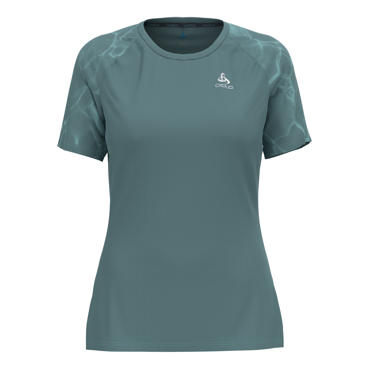 Odlo Essential Print Crew Neck Running shirt Women - blue grey,