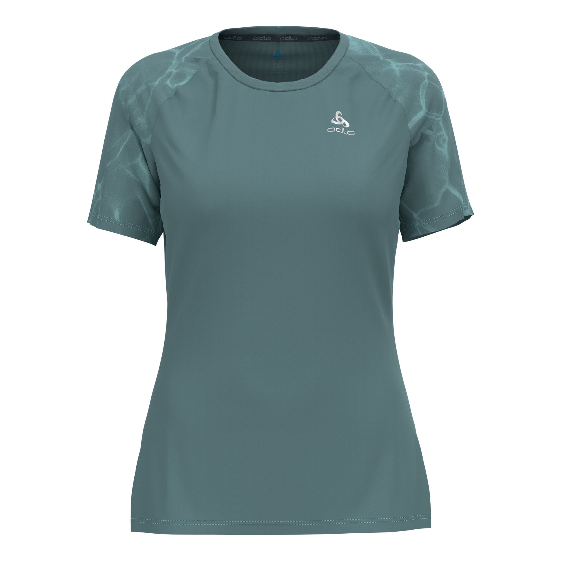 Odlo Essential Print Crew Neck Running shirt Women - blue grey,