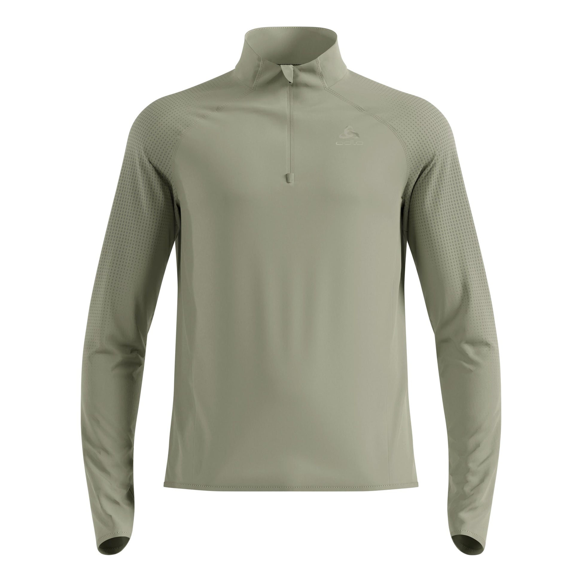 Odlo Zeroweight Warm Mid Layer 1/2 Zip Running Shirt Men-Olive