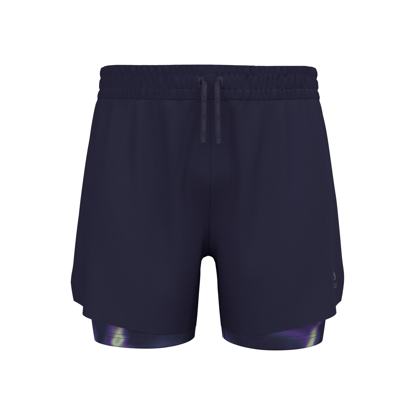 Odlo Zeroweight Print 5in 2in1 Running Shorts Men-Dark Blue