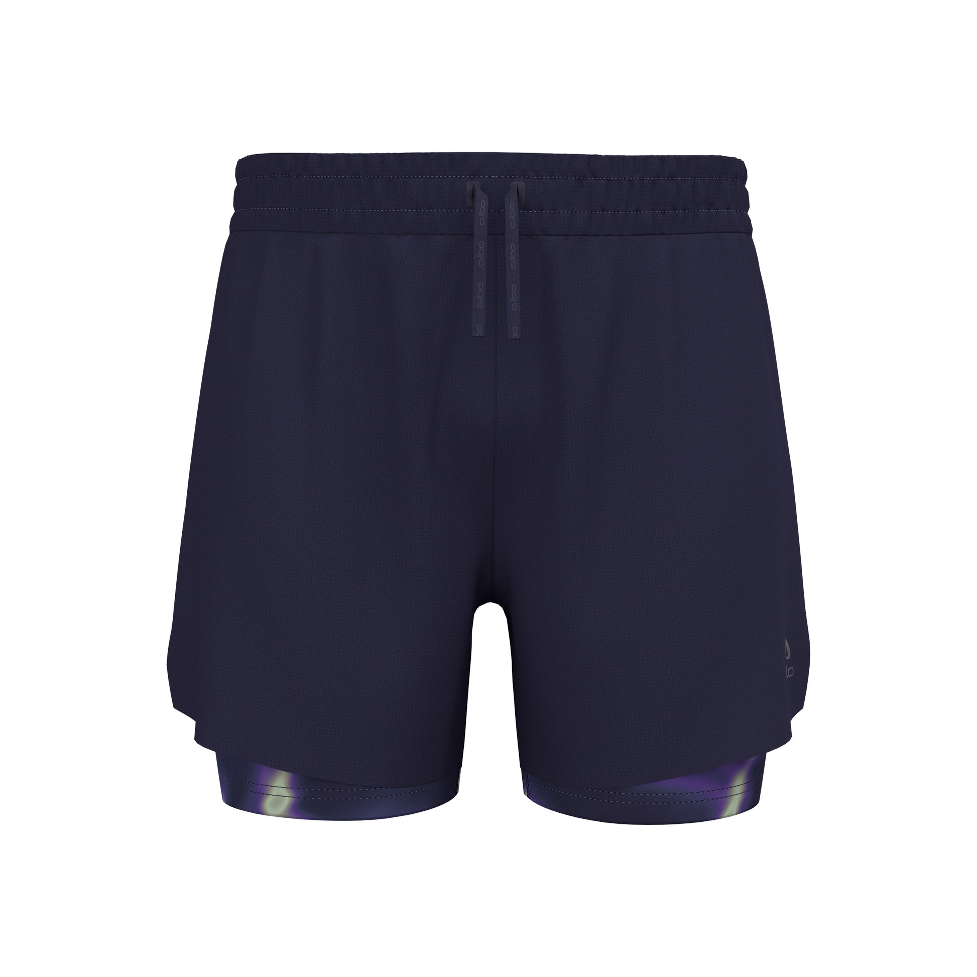 Odlo Zeroweight Print 5in 2in1 Running Shorts Men-Dark Blue