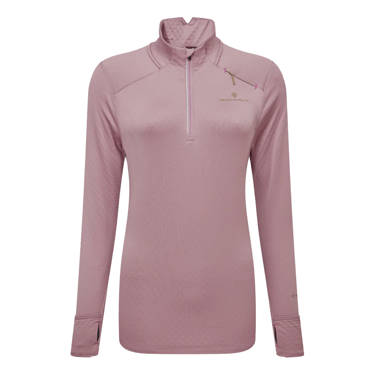 Ronhill Tech Prism 1/2 Zip Running Shirt Women-Antique Pink