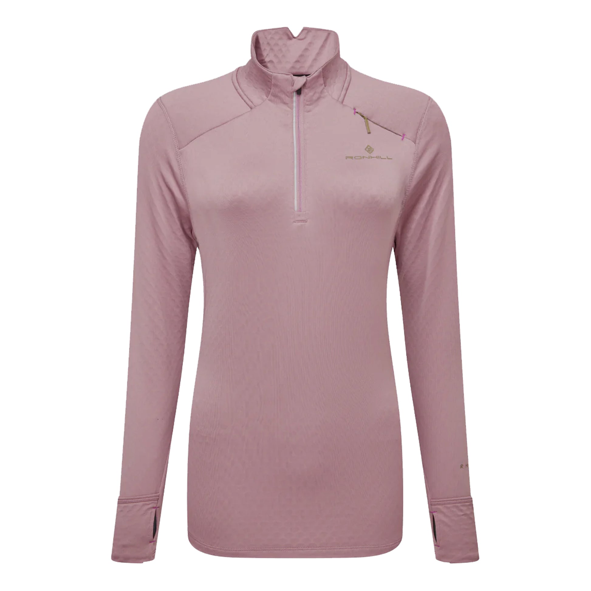 Ronhill Tech Prism 1/2 Zip Running Shirt Women-Antique Pink