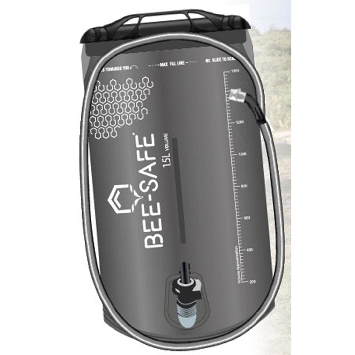 Bee-Safe Bladder 1.5 Litre Water Bottle-Grey