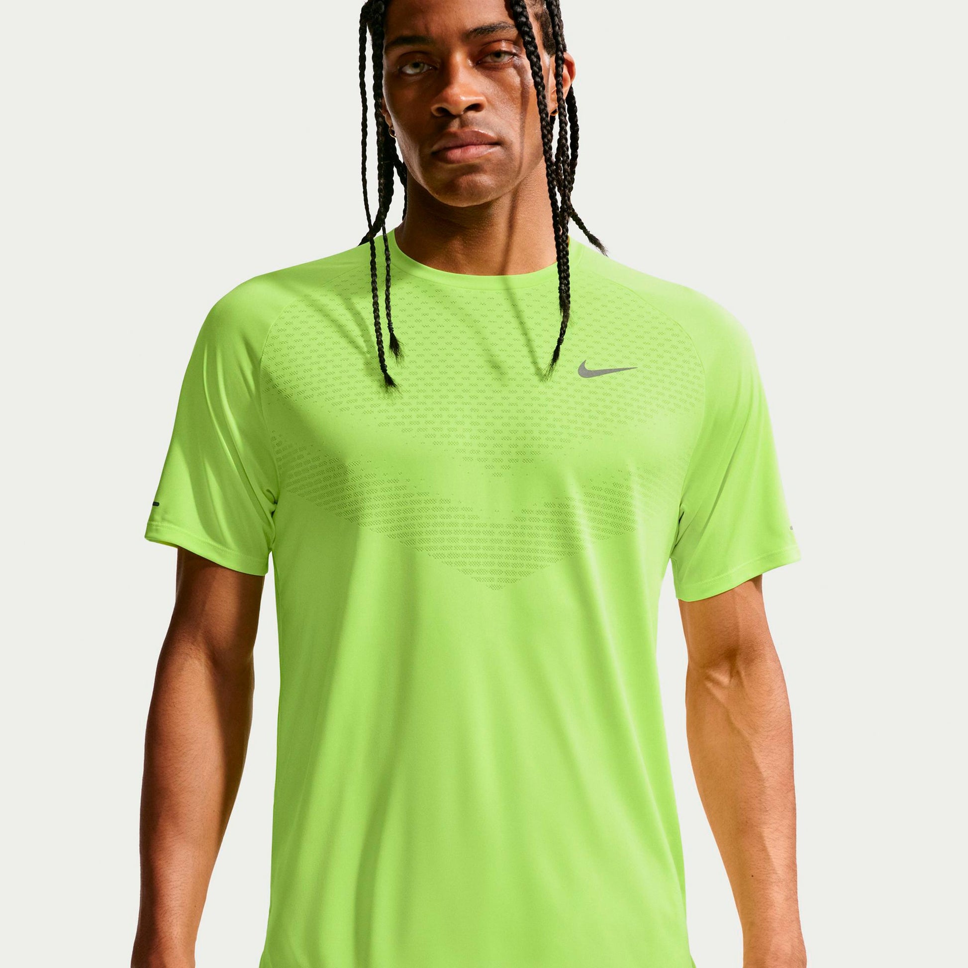 Nike Stride Running shirt Men - neon yellow, silver