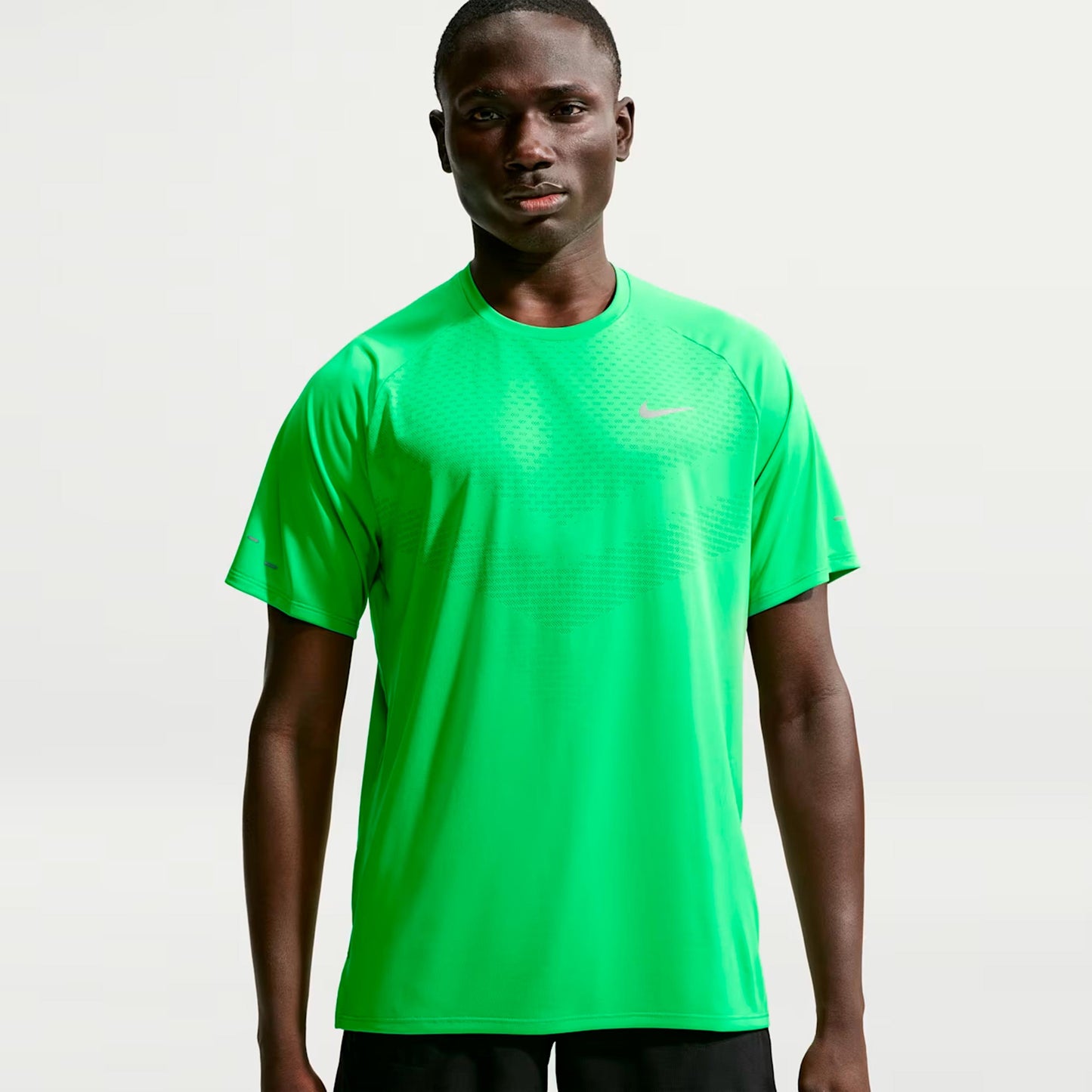 Nike Stride  Running shirt Men - green, silver