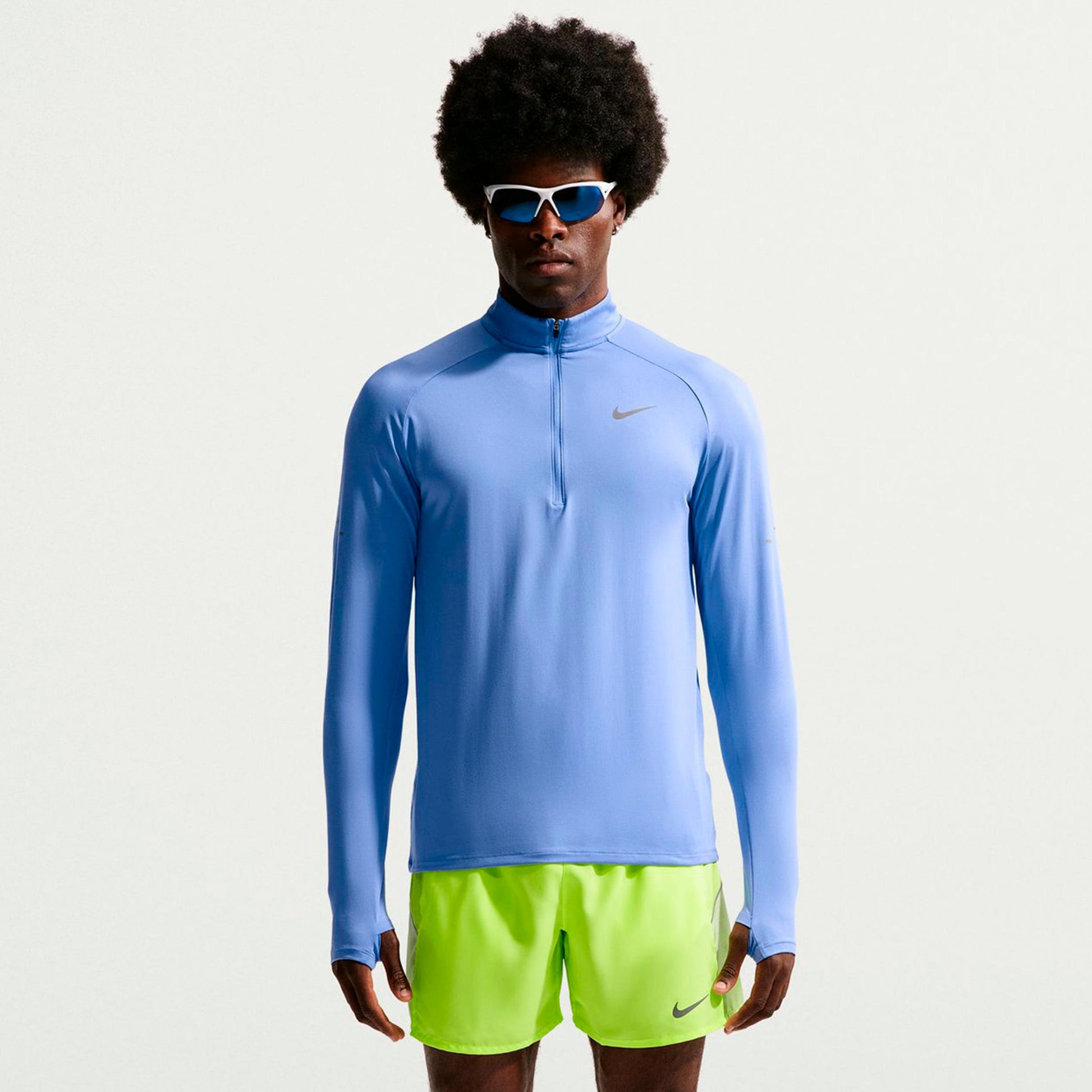 Nike Stride Running shirt Men - light blue, silver