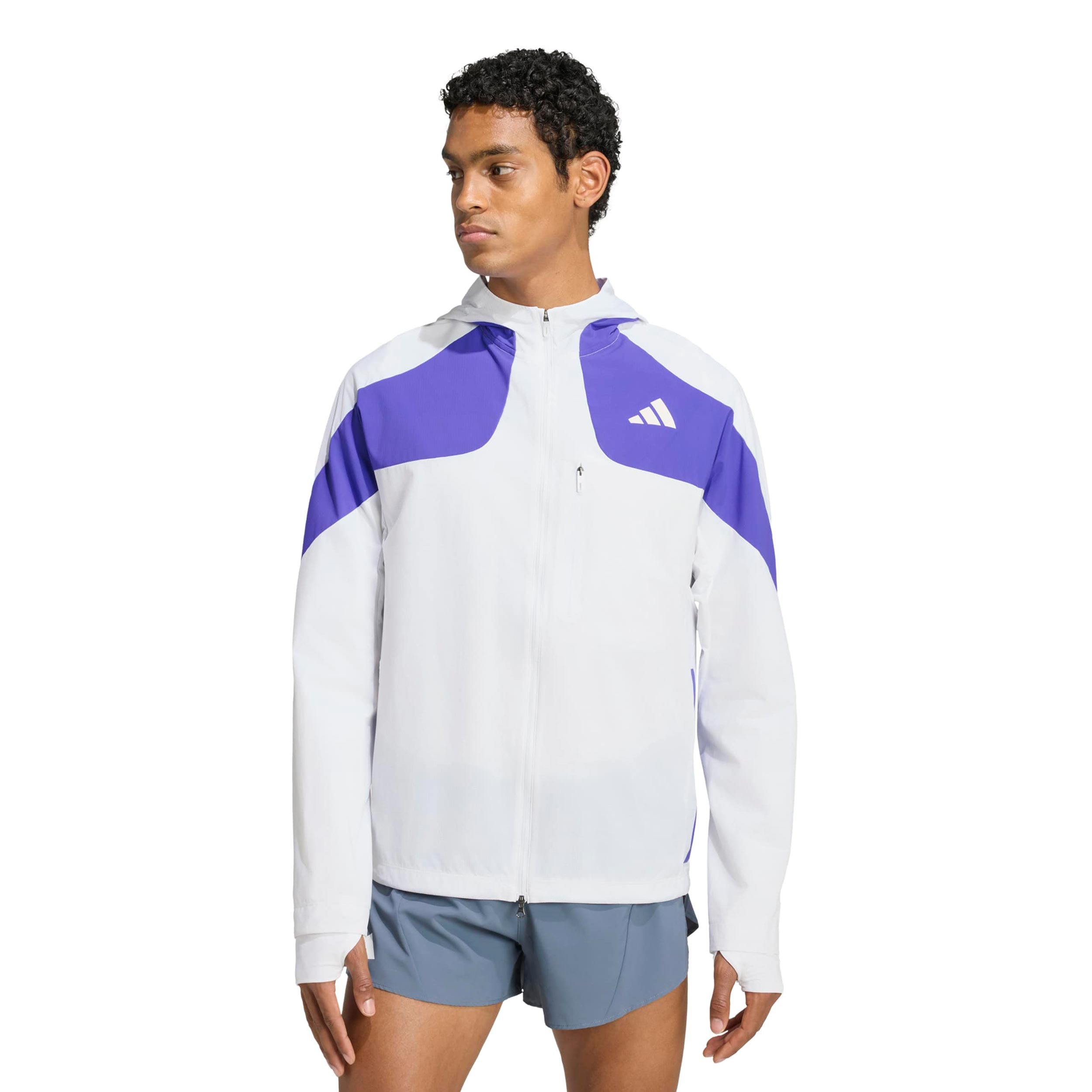 adidas adizero Running jacket Men - white, blue