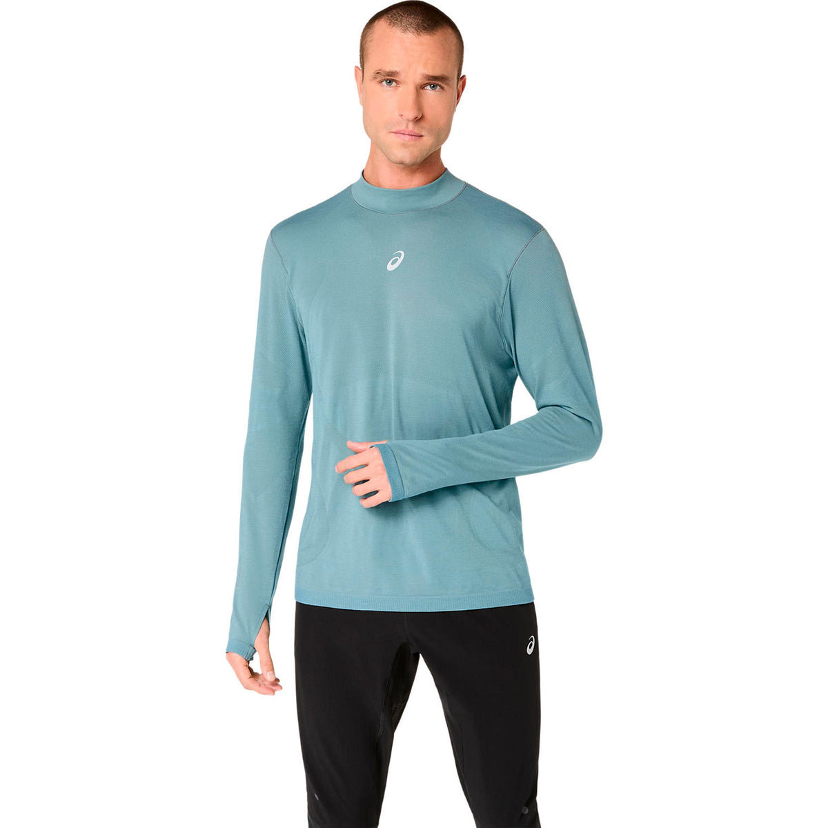 ASICS Road Winter Seamless  Running shirt Men - turquoise