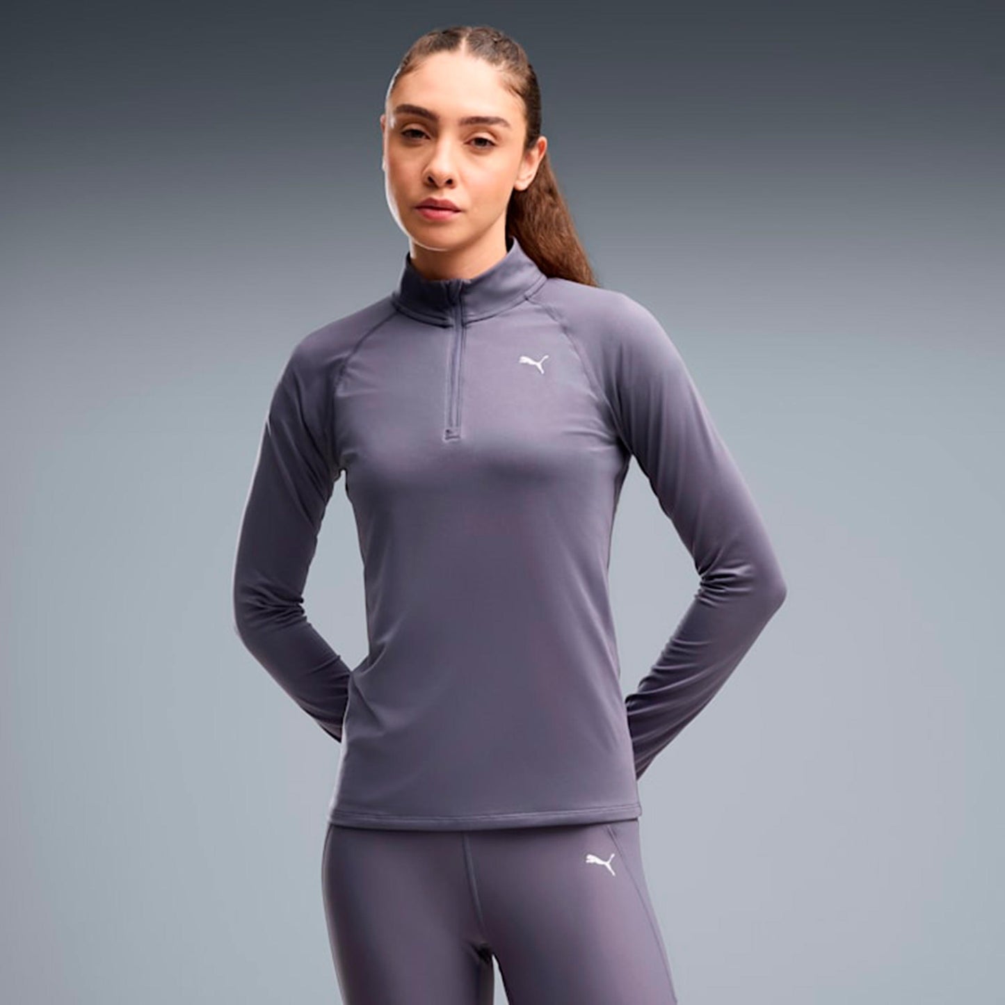 Puma Velocity Cloudspun 1/4 Zip  Running shirt Women - grey