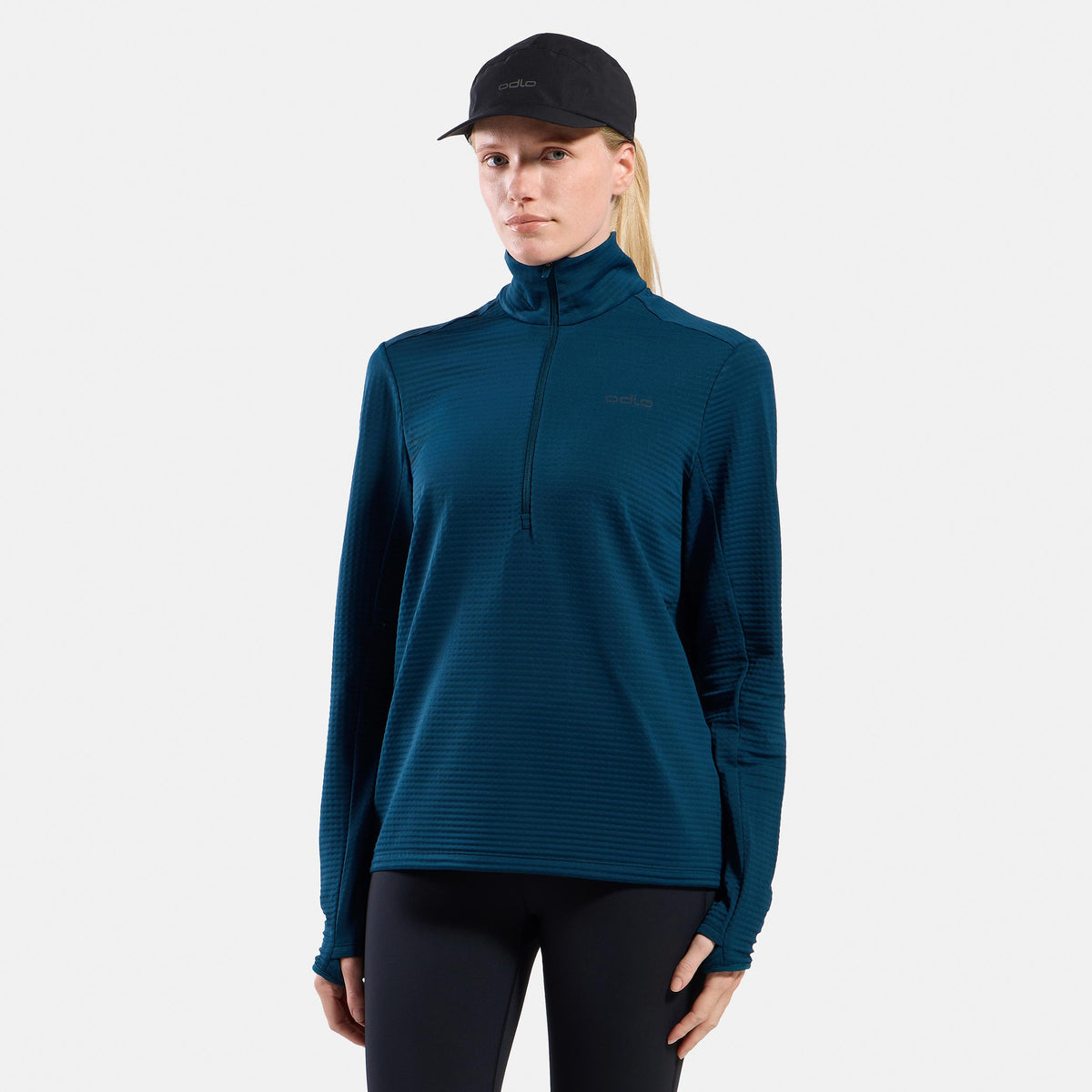 Odlo Essential Thermal Midlayer 1/2 Zip Running shirt Women - petrol