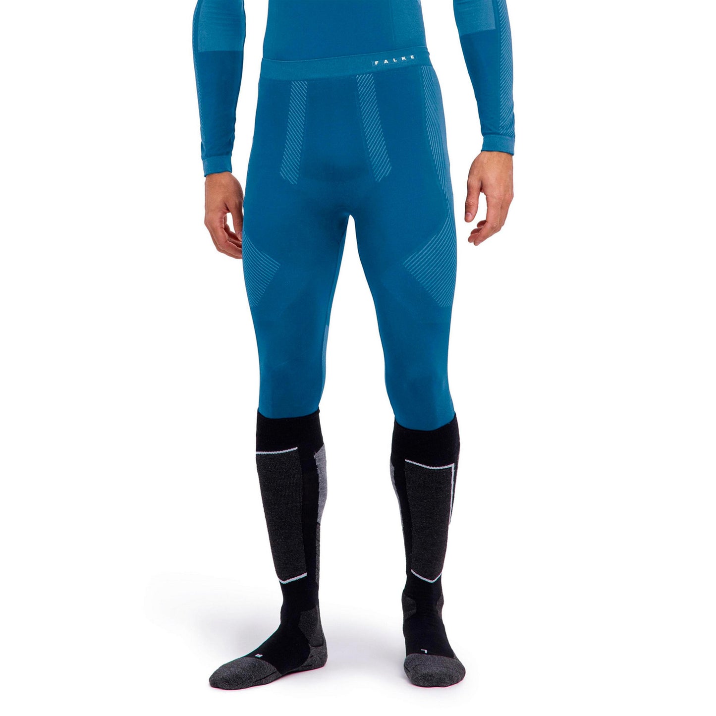 Falke Warm Long  Tight Men - blue grey