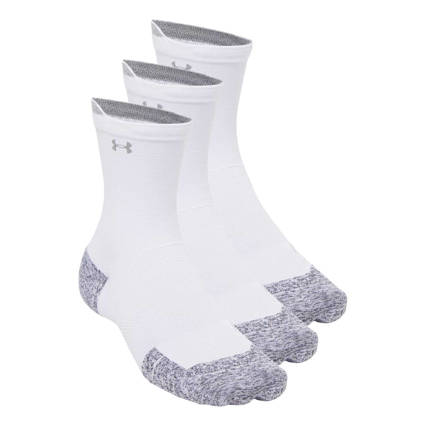 Under Armour Velociti Run Cush Crew 3pack Running Socks Unisex - white, white