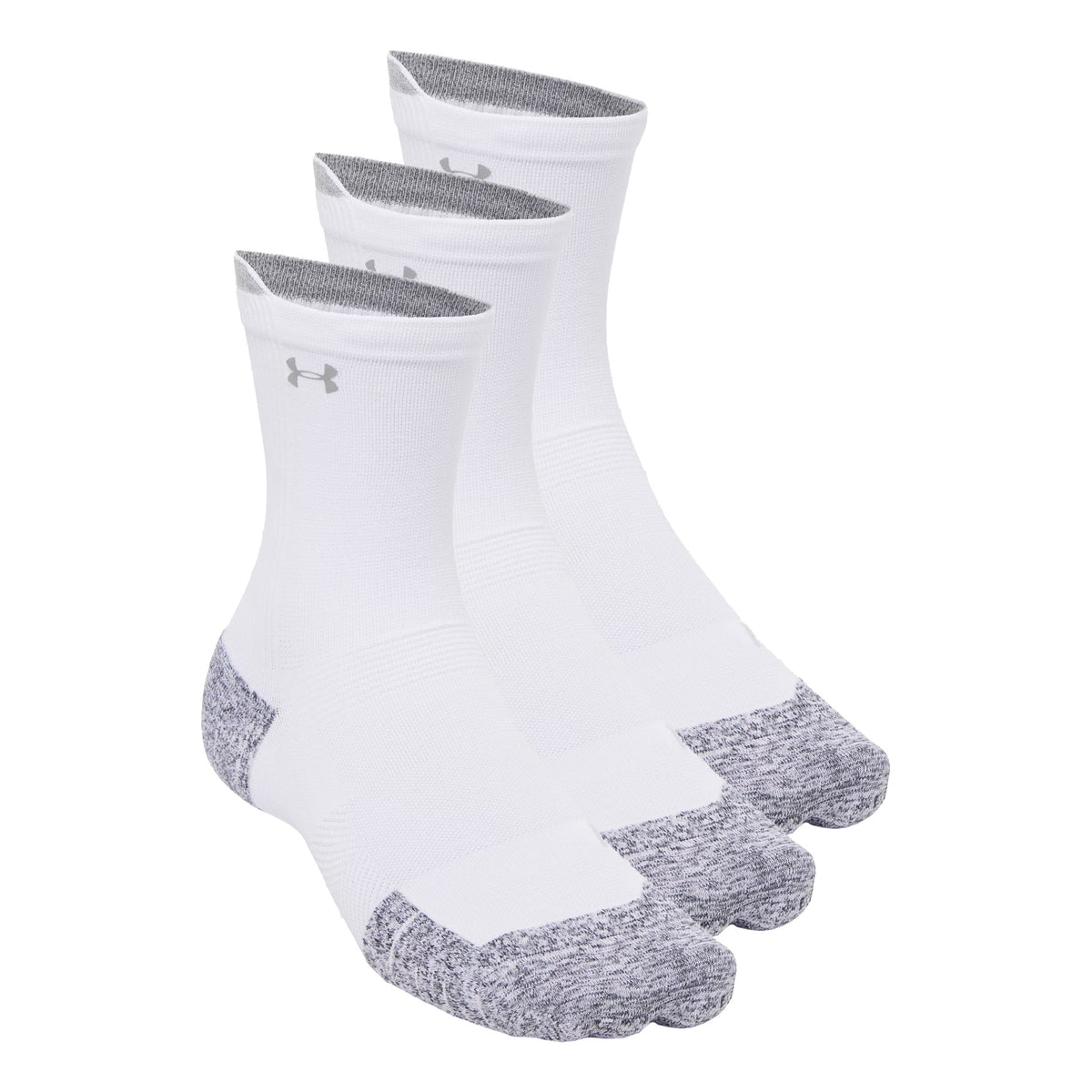 Under Armour Velociti Run Cush Crew 3pack Running Socks Unisex - white, white