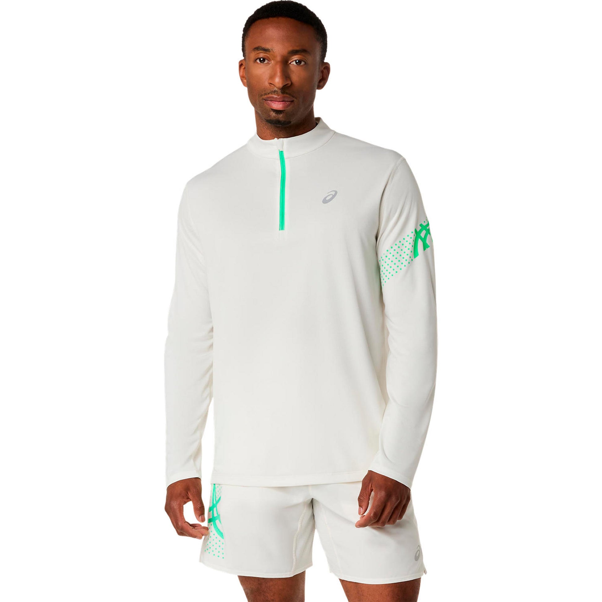 ASICS Icon 1/2 Zip  Running shirt Men - beige, green