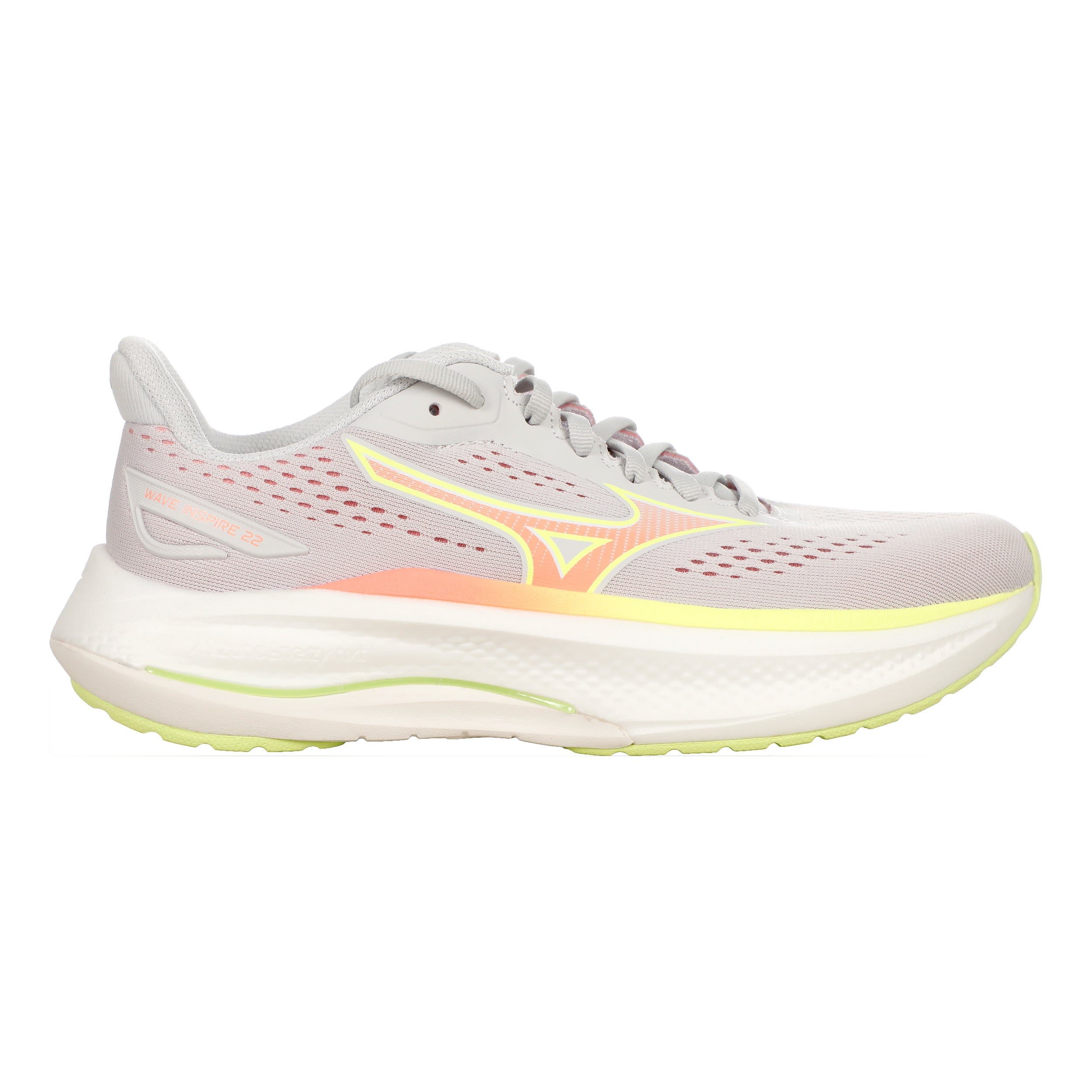 Mizuno Wave Inspire 22  Stability running shoe Women - lightgrey, neon yellow