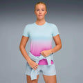 HYROX Graphic Running shirt Women-light blue, pink