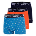 Essential Cotton Stretch Trunk Boxer shorts 3 Pack Men - light blue, orange