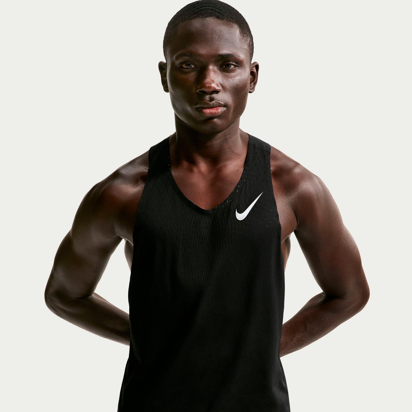 Nike AeroSwift Running shirt Men - black, white