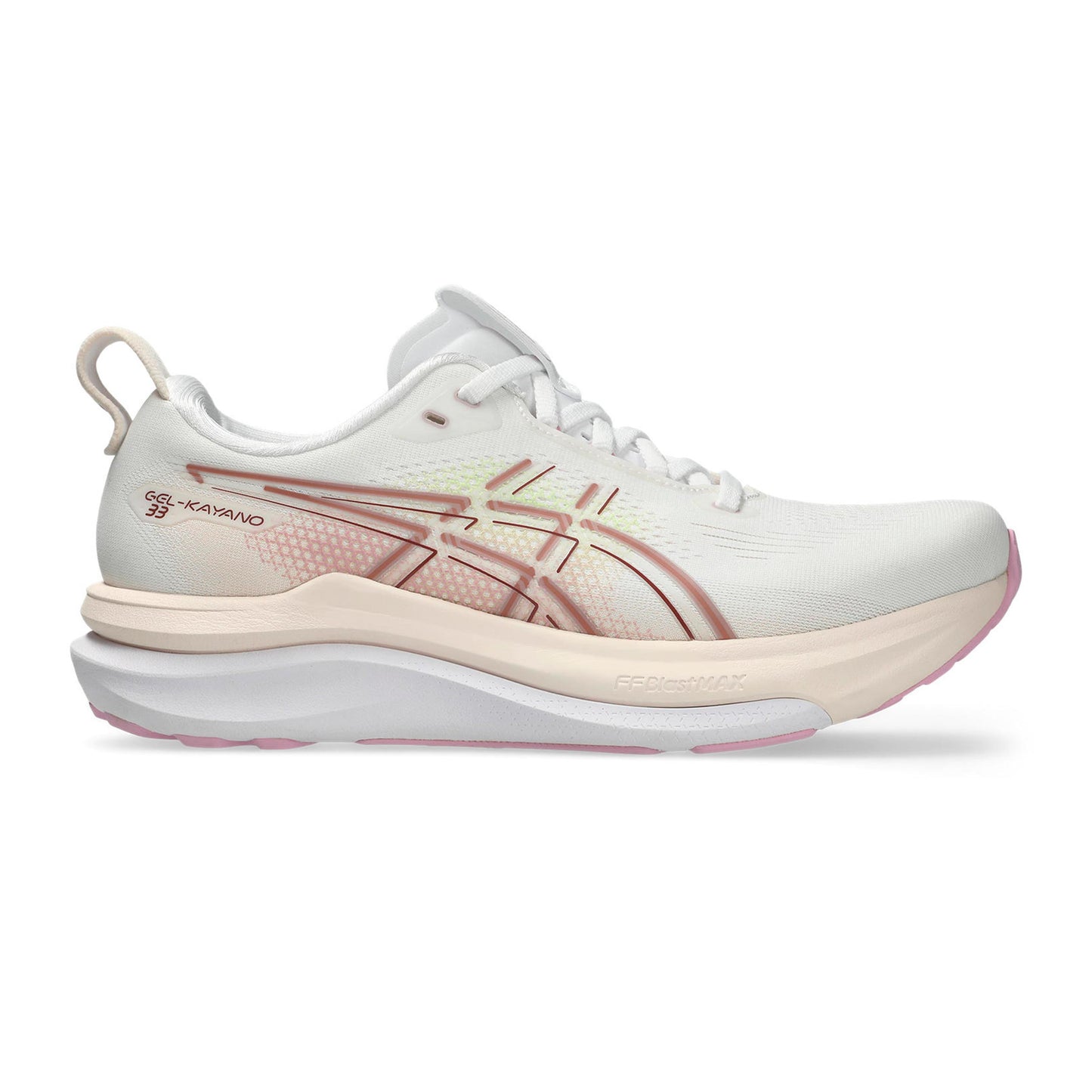 ASICS GEL-KAYANO 33 Stability running shoe Women - white, lilac