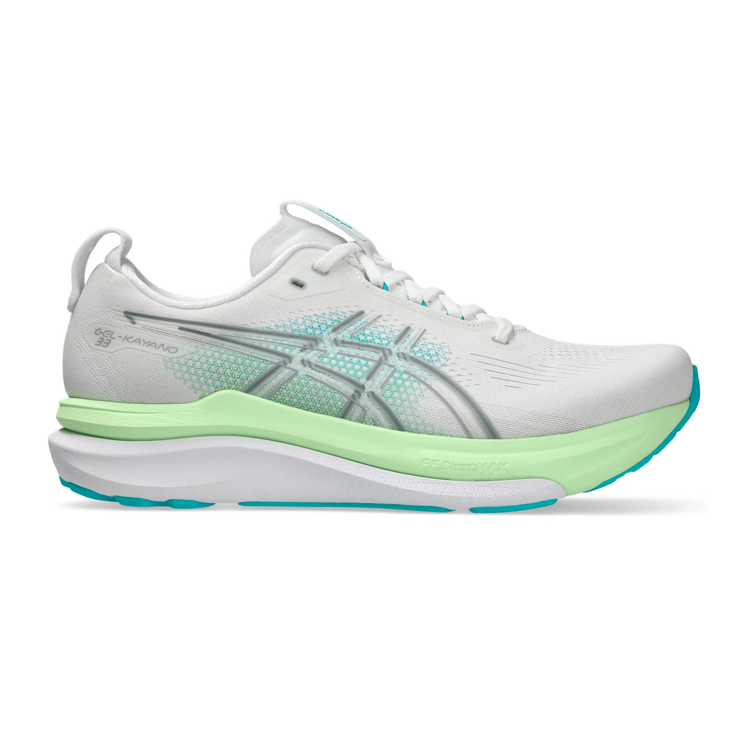 ASICS GEL-KAYANO 33 Stability running shoe Men - white, turquoise